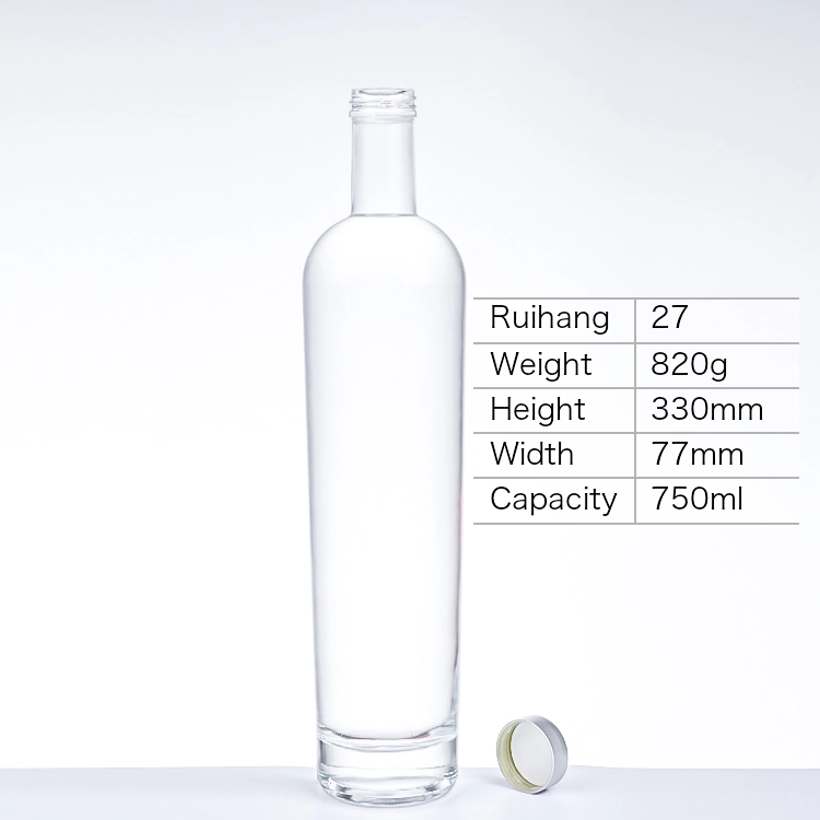 750ml Slender Tall Cylinder Glass Bottle - RH27