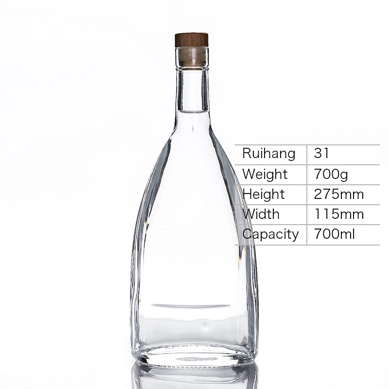 700ml Super Flint Glass Spirit Bottle for Whiskey & Vodka - Glass Bottle Manufacturer