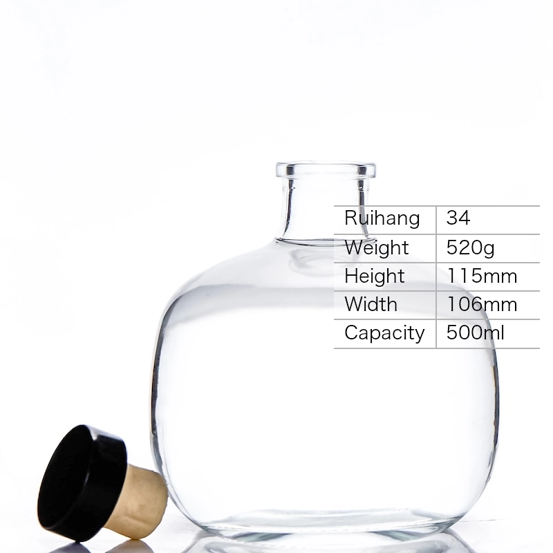 500ml Wide Body Craft Spirit Bottle - RH34 - Glass Bottle Manufacturer