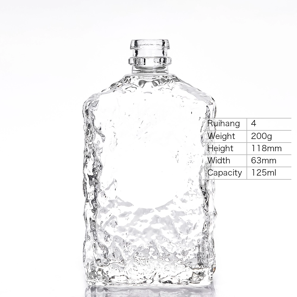 125ml Textured Surface Design Glass Bottle - RH4 - Glass Bottle Manufacturer