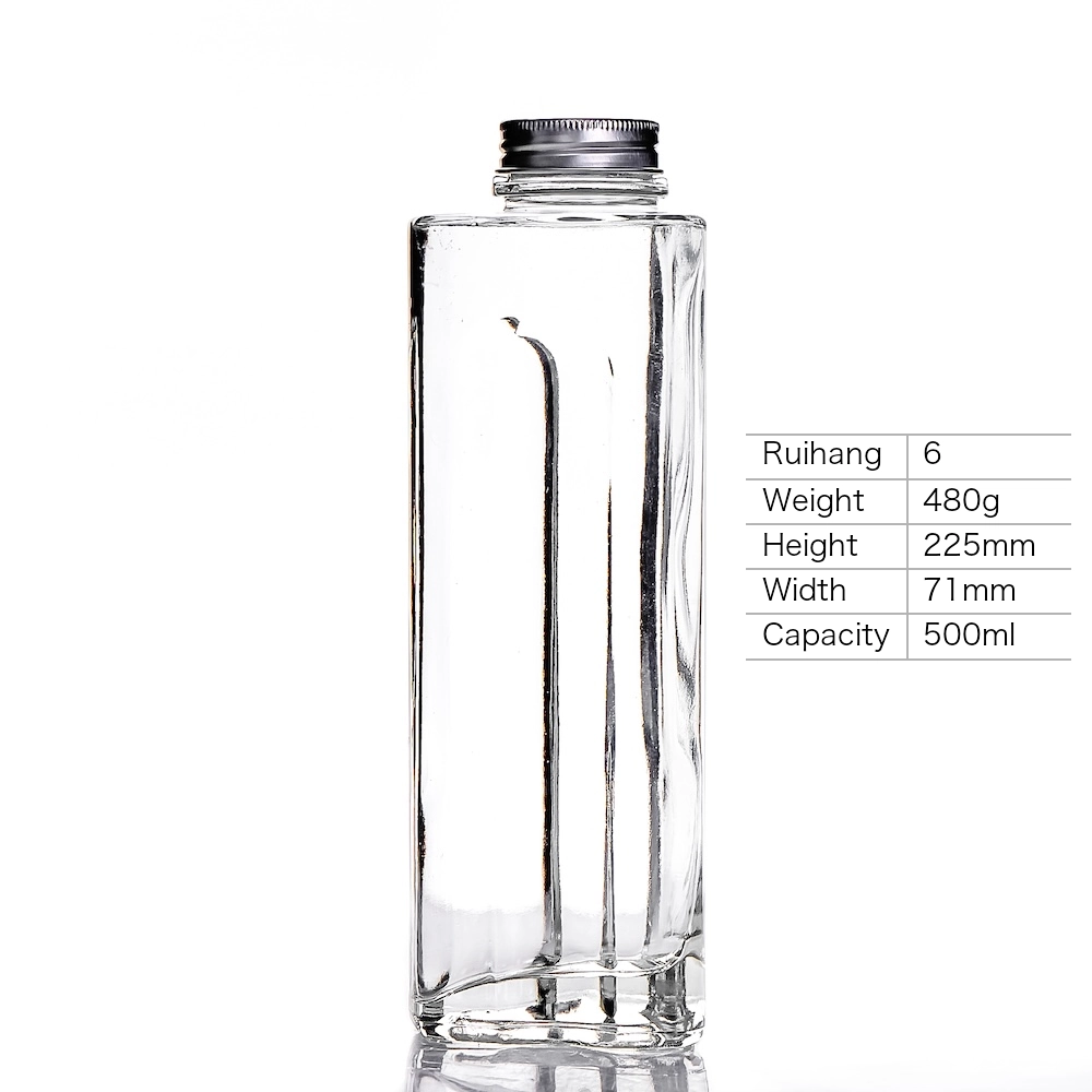 500ml Tall Rectangular Spirit Bottle - RH6 - Glass Bottle Manufacturer