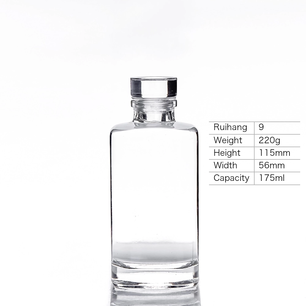 175ml Rectangular Spirits Glass Bottle - RH9 - Glass Bottle Manufacturer